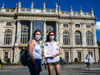 
Trainees in psychology protest in the city center to obtain recognition of the work done in hospitals during the COVID emergency and to gai...