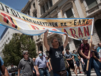 Protest by teachers and students against the new education multi-bill in Athens, Greece on June 9, 2020. (