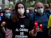 Workers and relatives of NISSAN and the multinational's subsidiary companies are protesting in the streets of Barcelona against the closure...