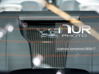 Motor detail of Audi R8 V10  in the International Motor Show in Barcelona on May 12, 2015 (