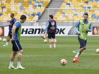 Dnipro players in action during their training session in Kiev, Ukraine, 13 May 2015. Dnipro will face Napoli in the UEFA Europa League, sem...