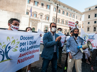 The former Minister of Education, University and Research Lorenzo Fioramonti, during  the Flash Mob of precarious teachers 'I exist' The Nat...