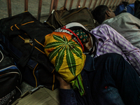 People are sleeping in the street after the 7.4 deadly earthquake at Kathmandu, Nepal, 13 May 2015. (