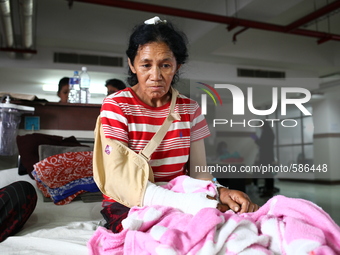 A victim of nepal earthquake in Bir hospital, Nepal May 8 2015 (