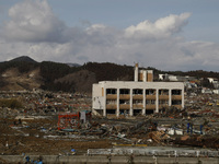 March 17, 2011-Sanriku Minami, Japan-A View of Tsunami hit the destroyed city in Sanriku Minami, north east of Tokyo on March 17, 2011, Japa...