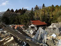 March 18, 2011-Rikuzen Takata, Japan-Debris and Mud covered on Tsunami hit Destroyed city in Rikuzentakata on March 18, 2011, Japan.  On 11...