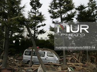 March 22, 2011-Sendai, Japan-A View of debris and mud covered at Tsunami hit Destroyed Airport in Sendai on March 22, 2011, Japan.  On 11 Ma...