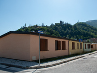 New temporary homes and villages for earthquake victims in Municipality of Arquata del Tronto on July 31 2020. Central Italy (especially mun...