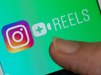 New feature 'Reels' by Facebook/Instagram running in this illustration photo taken in L'Aquila, Italy, on August 6, 2020. Facebook launches...