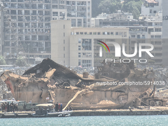 A general view of the Port after the massive explosion at the Port of Beirut of August 4, in Beirut, Lebanon on August 08, 2020.  (