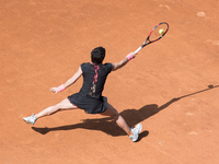 Carla Suarez Navarro of Spain during at the WTA Tennis Open on May 17, 2015 at the Foro Italico in Rome. (