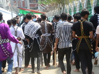 Bangladeshi Shia Muslims gathered to observe Ashura at Hussaini Dalan in Dhaka, Bangladesh, on August 29, 2020. Shia Muslims from all over t...