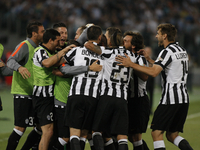 The exultation of Juventus team after the goal of Giorgio Chiellini during the final of TIM Cup match between SS Lazio vs Juventus FC at the...