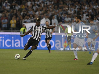 Paul Pogba during the final of TIM Cup match between SS Lazio vs Juventus FC at the Olympic Stafium of Rome  on may 20, 2015 in Rome, Italy....