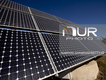 Images of the solar power plant, renewable electric power at Flix near Tarragona, Catalonia, Spain, on 4 September 2020. (