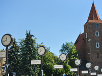 View of clocks showing the current time in Krakow's twin cities.
The Mayor of Krakow, Jacek Majchrowski, solemnly inaugurated the revitalize...