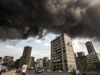 A huge fire broken out in Beirut's port, Lebanon, on September 10, 2020 at the site of a deadly explosion that killed nearly 200 people last...