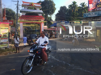 Street scene in Thiruvananthapuram (Trivandrum), Kerala, India. (