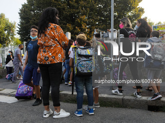 Reopening of schools after the forced closure due to the Coronavirus emergency in Italy, Milan, Italy, on September 14, 2020 (