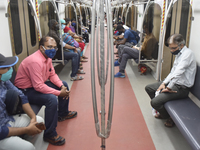Metro railway service resumes after six months amid coronavirus emergency in Kolkata, India, 14 September, 2020.  (