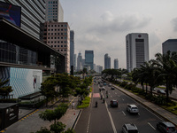 View of Capital City Jakarta during implementation of Partial Lockdown. The Governor of Jakarta ANIES BASWEDAN has re-established large-scal...