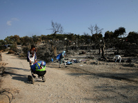View of the remains of Camp Moria , in Lesbos Island, Greece, on September 14, 2020 (