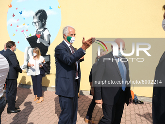 President of the Italian National Olympic Committee (CONI) Giovanni Malago arrives, on the occasion of the reopening of schools and the star...