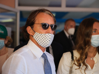 Head coach Italy Roberto Mancini arrives, on the occasion of the reopening of schools and the start of the new school year,  'Tutti a scuola...