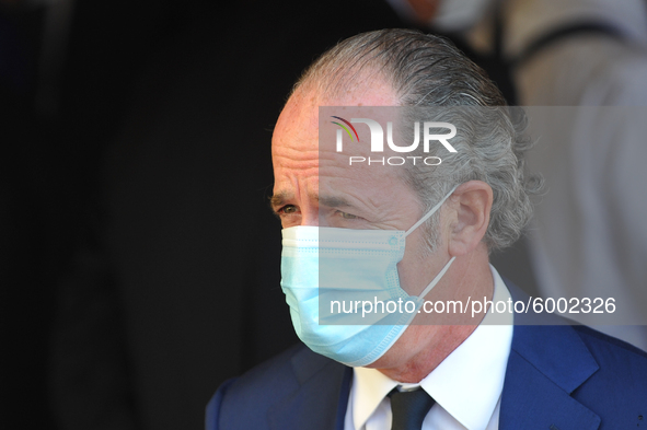 President of Veneto Region Luca Zaia arrives, on the occasion of the reopening of schools and the start of the new school year,  'Tutti a sc...