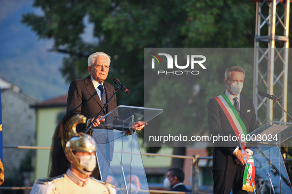 The President of the Italian Republic Sergio Mattarella speaks, on the occasion of the reopening of schools and the start of the new school...