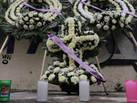 Funeral wreaths in memory of the children who died during the earthquake of September 19, 2017 at the Rébsamen School in Mexico City.
 On S...