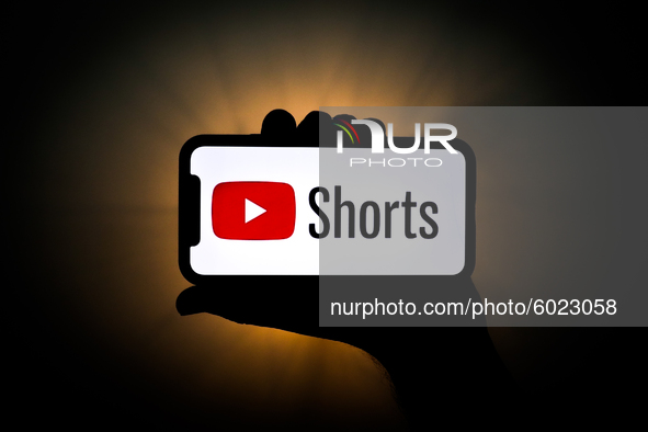YouTube Shorts logo is seen displayed on a phone screen in this illustration photo taken on September 22, 2020 in Krakow, Poland. YouTube in...