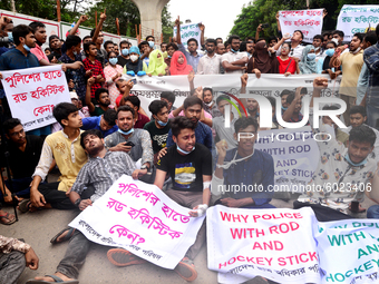 Activists of Bangladesh Sadharan Chhatra Odhikar Sangrakkhan Parishad staged a demonstration protesting ''false cases, detention and police...