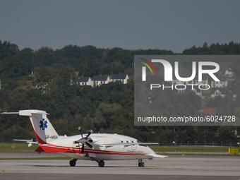 Polish medical air rescue plane seen at the John Paul II Krakow-Balice International Airport.
On September 22, 2020, in Balice, Krakow, Pola...