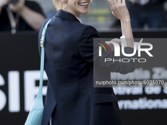 Actress Ingrid Garcia-Jonsson is seen arriving at Maria Cristina hotel during 68th San Sebastian International Film Festival on September 22...