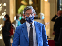  French menber of Parliament  Charles de Courson leaves the session of questions to the government at the French National Assembly in Paris,...
