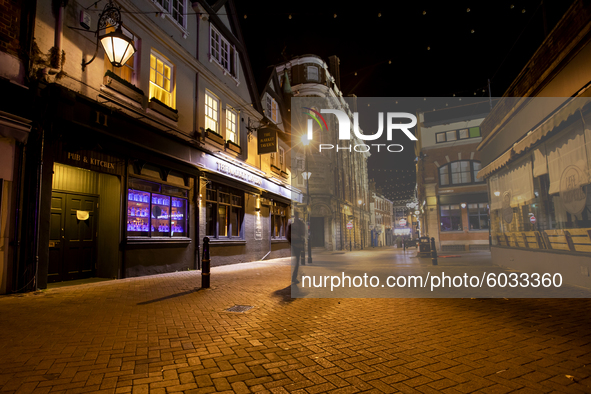 First Friday night of early pub closures due to the government hospitality curfew in Northampton, England on 25th September 2020. 