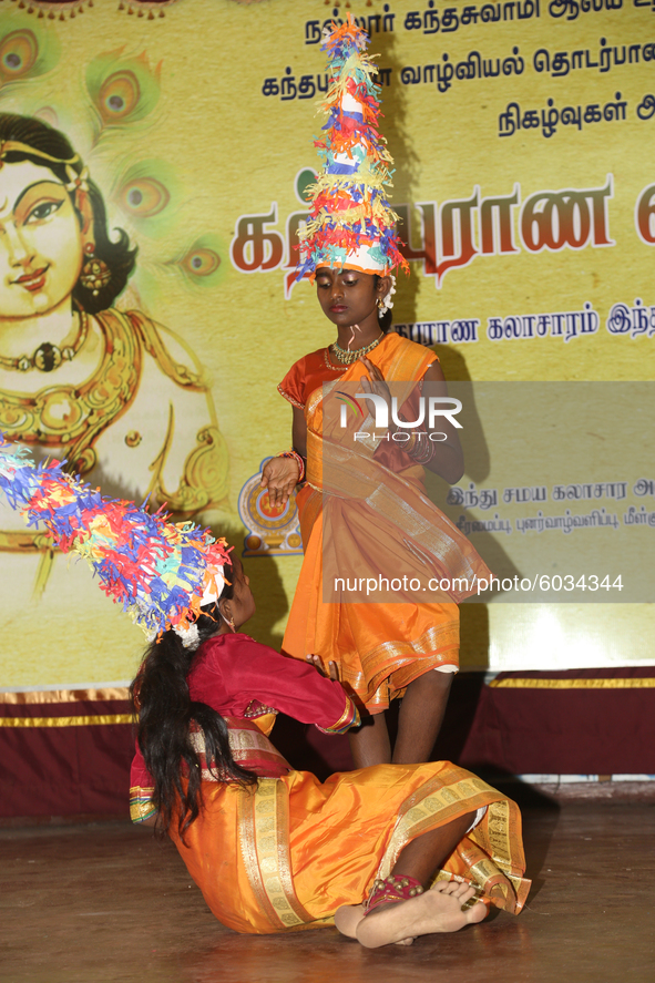Tamil children who were orphaned during the civil war perform a tradtional dance during a cultural program in Jaffna, Sri Lanka, on August 1...