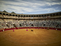 General view of the Granada bullring during the Virgen de las Angustias Bullfighting Festival at the Monumental de Frascuelo bullring on Sep...