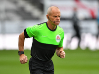  
Referee Andy Woolmer warms up ahead of kick-off during the Sky Bet Championship match between Derby County and Blackburn Rovers at the Pr...