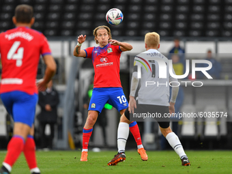  
Lewis Holtby of Blackburn Rovers  wins the ball during the Sky Bet Championship match between Derby County and Blackburn Rovers at the Pr...