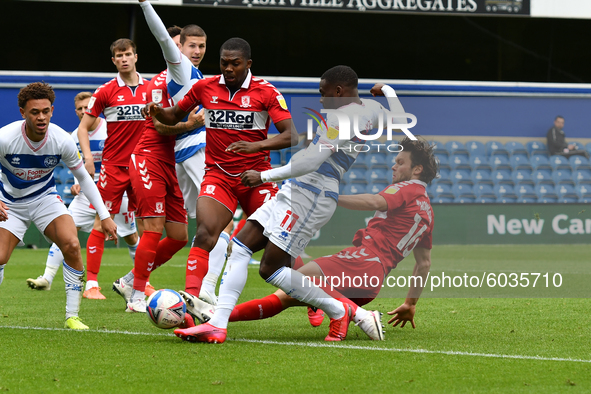 Bright Osayi-Samuel in action during the Sky Bet Championship match between Queens Park Rangers and Middlesbrough at The Kiyan Prince Founda...