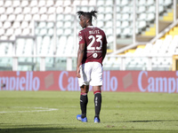 Soualiho Meite of Torino FC in action during the Serie A match between Torino FC and Atalanta BC at Stadio Olimpico di Torino on September 2...