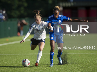  Jess Park of Manchester City Ladies and Paige Baley- Gayle of Leicester City Ladies  during the Vitality Women's FA Cup match between Leice...
