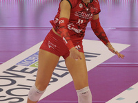 Camilla Mingardi of Busto Arsizio Volley in action during the Volleyball Women Serie A match between Busto Arsizio Volley and Imoco Volley C...
