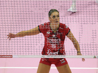 Jovana Stevanovic of Busto Arsizio Volley in action during the Volleyball Women Serie A match between Busto Arsizio Volley and Imoco Volley...