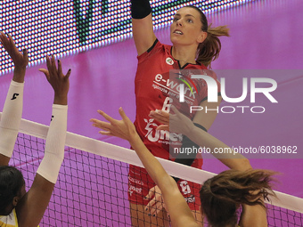 Alessia Gennari of Busto Arsizio Volley in action during the Volleyball Women Serie A match between Busto Arsizio Volley and Imoco Volley Co...