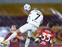 Cristiano Ronaldo of Juventus FC scores second goal during the Serie A match between AS Roma and Juventus FC at Stadio Olimpico, Rome, Italy...