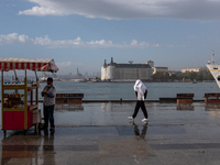 Daily life in Istanbul, Turkey on September 29, 2020. Heavy rainfall and hail hit Istanbul today, interrupting the daily life of many citize...