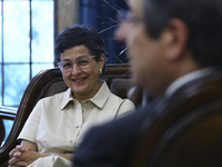 The Minister of Foreign Affairs, European Union and Cooperation, Arancha González Laya during a meeting with Cyprus President Nicos Anastasi...